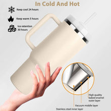 Load image into Gallery viewer, 40oz Insulated Tumbler With Handle And Straw