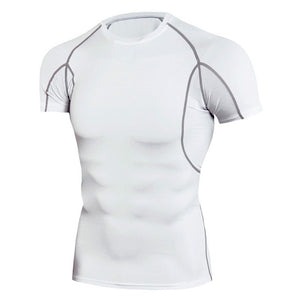 Quick Dry Running Shirt Men Rashgard Fitness Sport Gym T-shirt Bodybuilding Gym Clothing Workout Short Sleeve Tshirt For Men