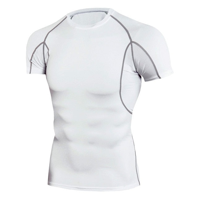 Quick Dry Running Shirt Men Rashgard Fitness Sport Gym T-shirt Bodybuilding Gym Clothing Workout Short Sleeve Tshirt For Men