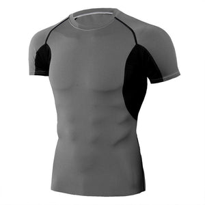Quick Dry Running Shirt Men Rashgard Fitness Sport Gym T-shirt Bodybuilding Gym Clothing Workout Short Sleeve Tshirt For Men